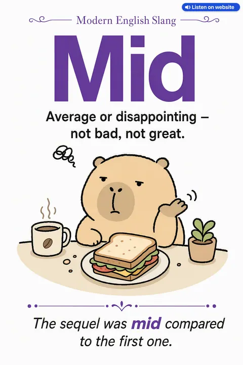Slang words in English: Mid chart