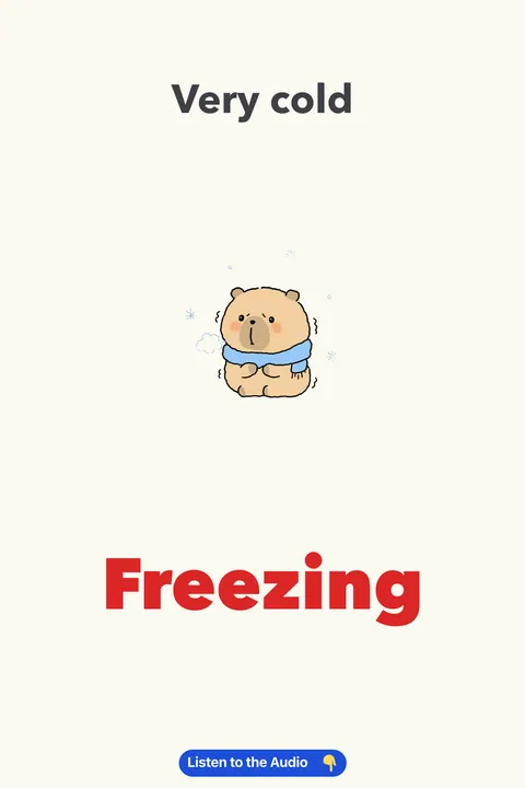 Another word for very cold chart