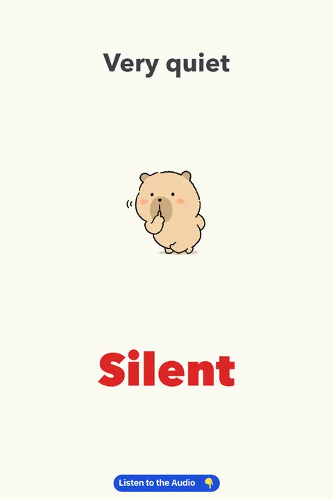 Another word for quiet chart